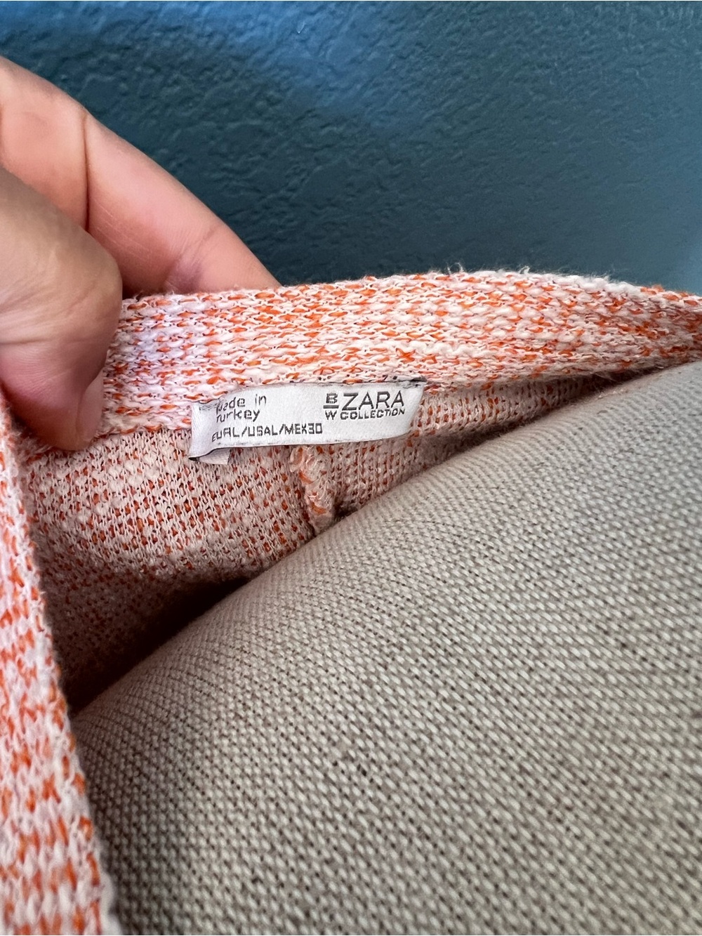 Zara Collection oversized Textured Coral Peach Knit Short Sleeve Sweater Top - Picture 3 of 7